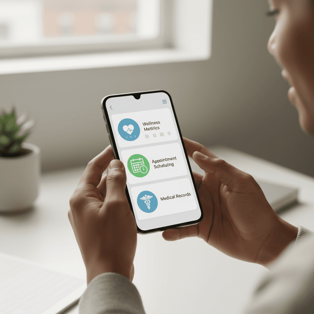 Patient using Diabetech mobile platform to monitor foot ulcer treatment progress